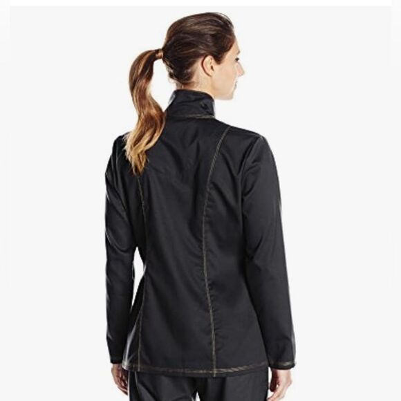 Dickies Essence Black Warm Up Scrubs Jacket Size Medium DK302 - Picture 2 of 8